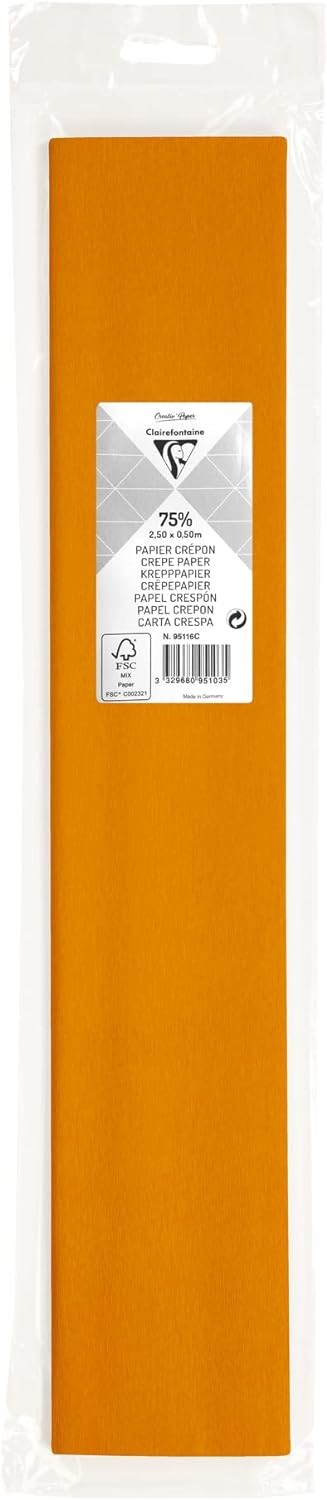 Crepepapier 75% 2.5x0.5m - Geelgoud