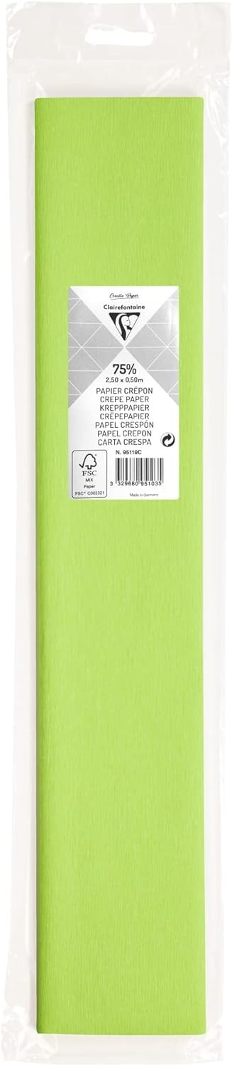 Crepepapier 75% 2.5x0.5m - Limoen Groen